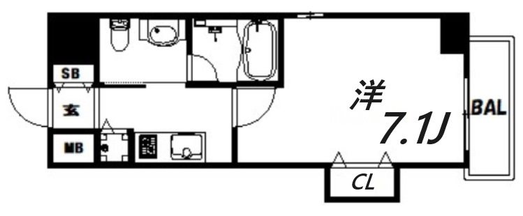 神戸市中央区花隈町のマンションの間取り