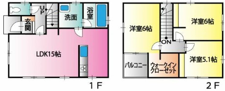 ＪＲ高徳線 徳島駅 徒歩71分 2階建 築5年の間取り写真