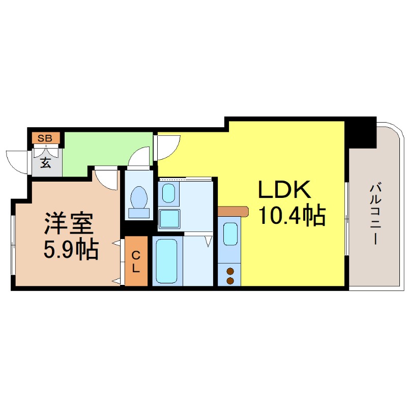 ＪＲ中央本線 金山駅 徒歩5分 11階建 築27年の間取り写真