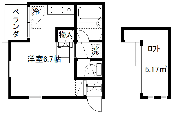 【横浜市港北区綱島西のアパートの間取り】