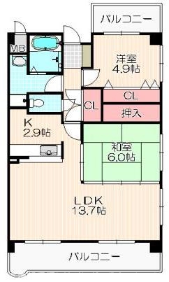 【アビタシオン長尾駅前の間取り】