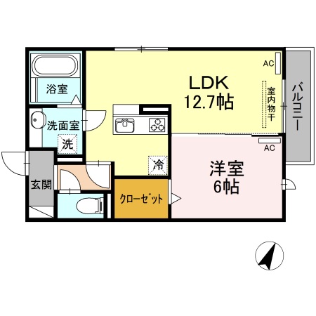 豊川市下長山町のアパートの間取り