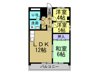 暁タウン東棟の間取り