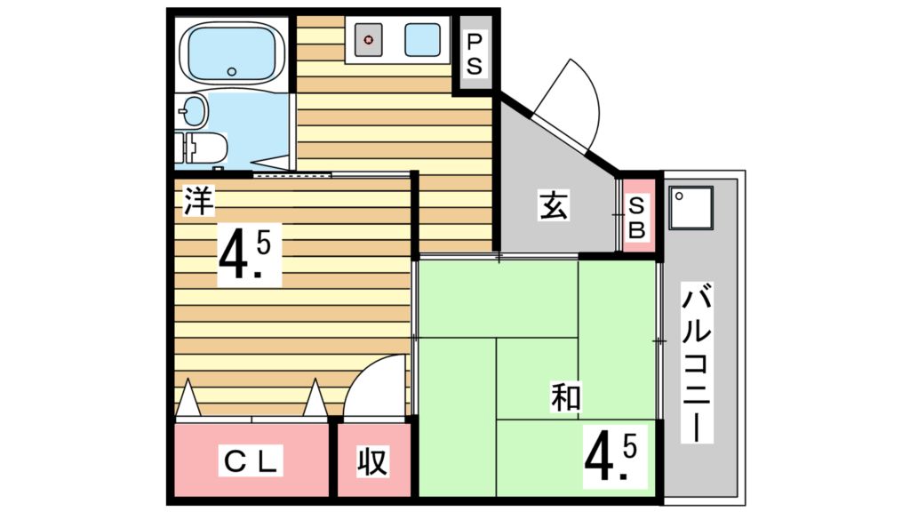 神戸市兵庫区大開通のマンションの間取り