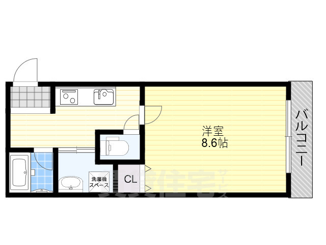 大阪市阿倍野区天王寺町北のマンションの間取り