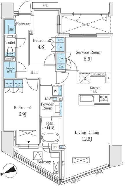 東京都渋谷区恵比寿西１（マンション）の賃貸物件の間取り