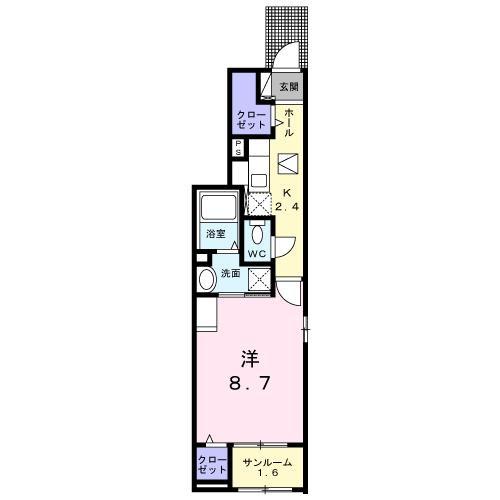 【松江市竹矢町のアパートの間取り】