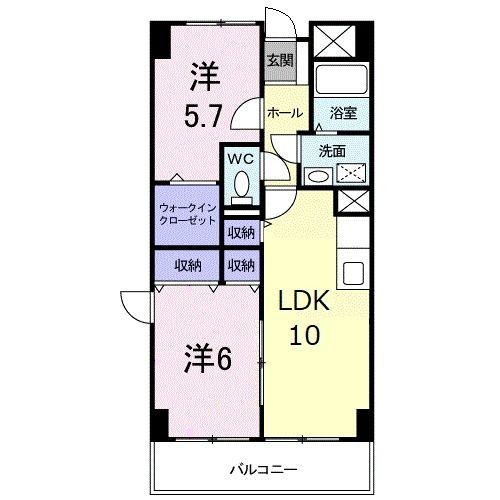 【高松市屋島西町のマンションの間取り】