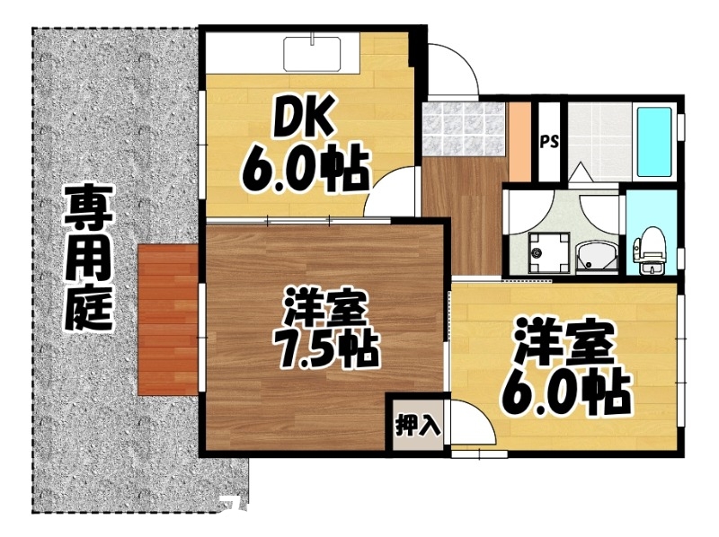 福岡市東区美和台のアパートの間取り