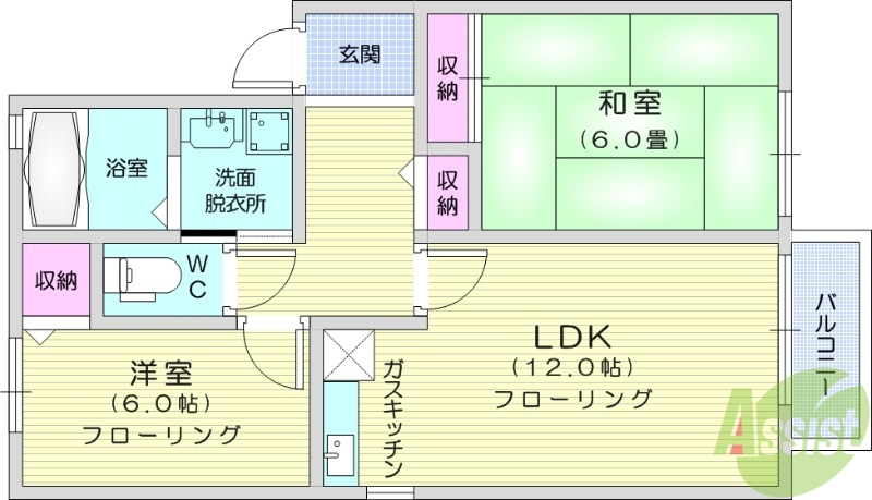 ラ・フレーズBの間取り