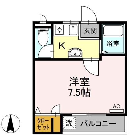 宇都宮市花園町のアパートの間取り