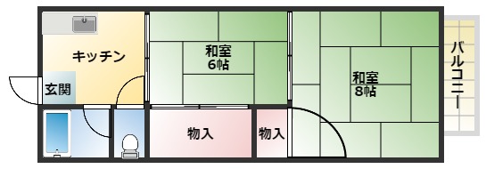 平野区加美北９丁目文化住宅の間取り