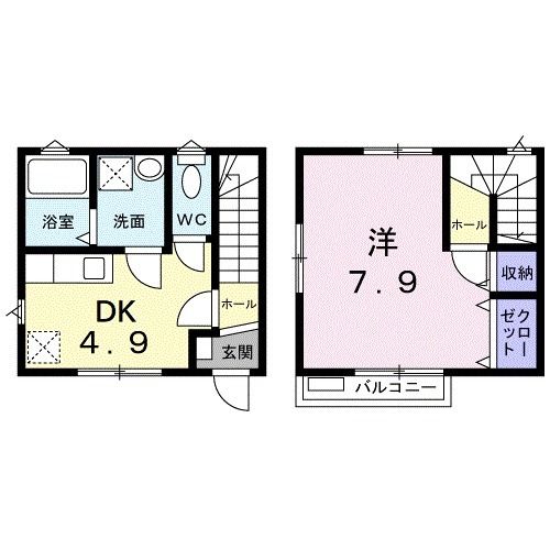 福島市上町のアパートの間取り