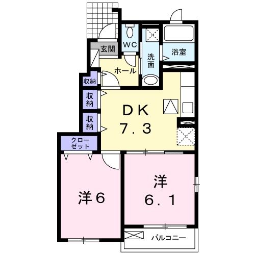 エクセレント・ベル　Ａの間取り