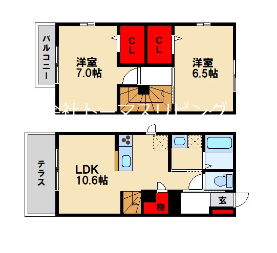 レトアヒルズC棟の間取り