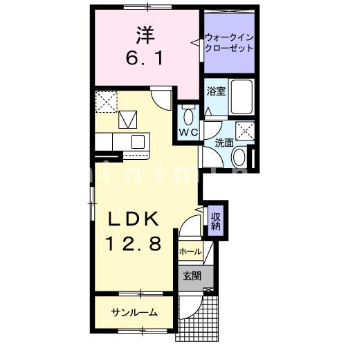 熊本市東区画図町大字下無田のアパートの間取り