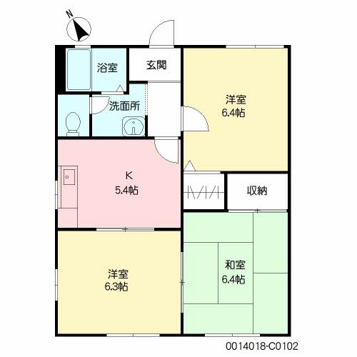 オオノニューコーポ　Ｃ棟の間取り