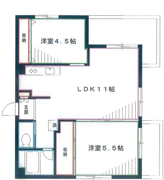 武蔵野市境南町のマンションの間取り