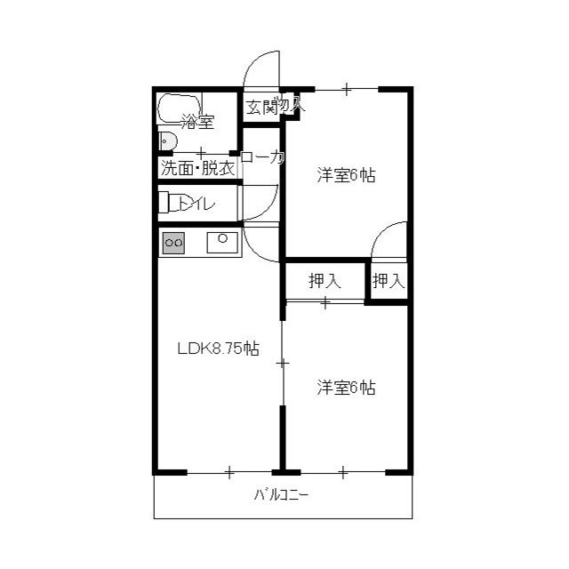 津留コーポの間取り