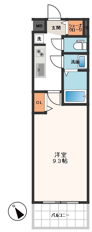 ソルテラスNAMBAフロントの間取り