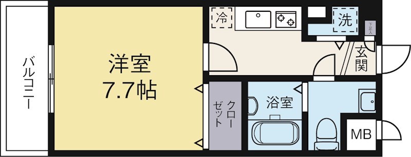 福岡市博多区綱場町のマンションの間取り