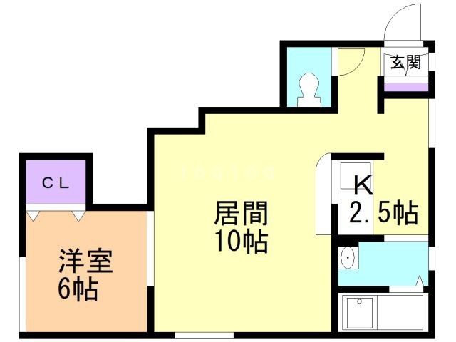 札幌市中央区南二十条西のアパートの間取り