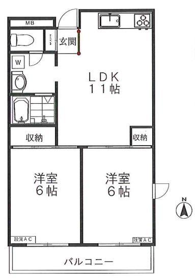 世田谷区玉川田園調布のマンションの間取り