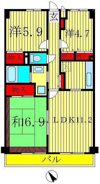 我孫子市つくし野のマンションの間取り