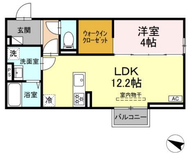 徳島市八万町のアパートの間取り