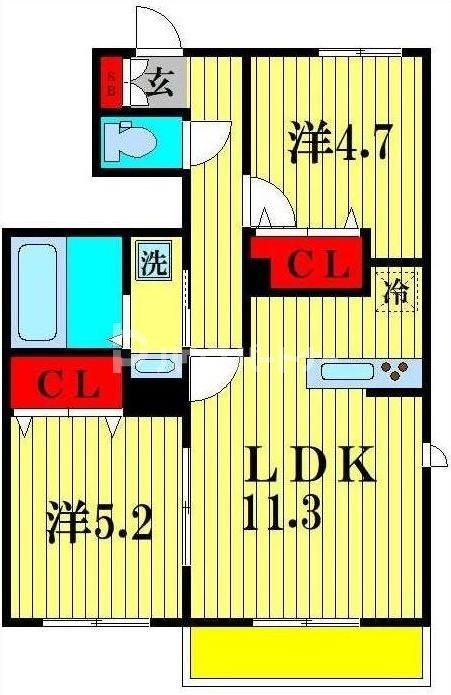 メゾン　ド　パルフェ　A棟の間取り