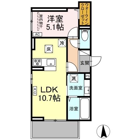 （仮）D-ROOM浜ノ茶屋IIの間取り