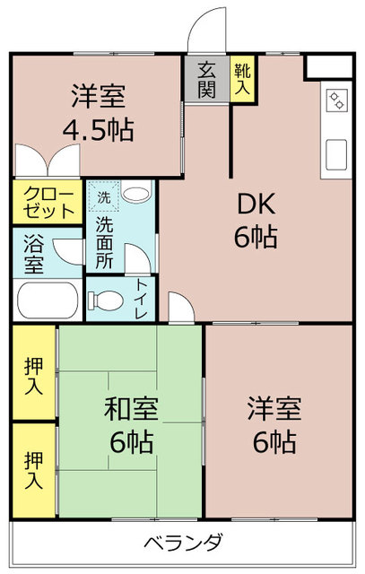 北葛飾郡杉戸町高野台西のマンションの間取り