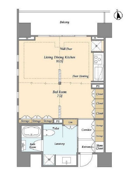 渋谷区恵比寿南のマンションの間取り