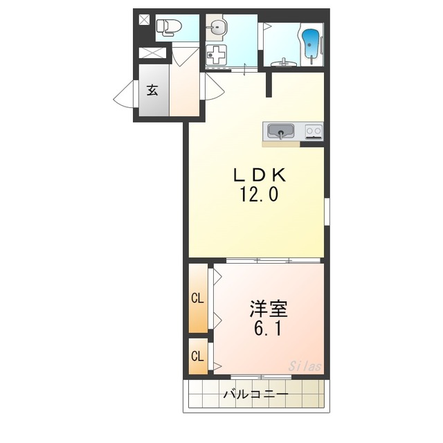 堺市堺区出島町のアパートの間取り