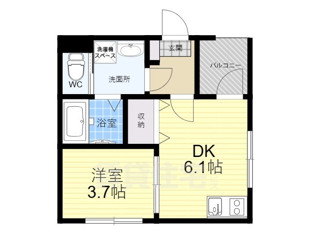 京都市南区上鳥羽高畠町のアパートの間取り