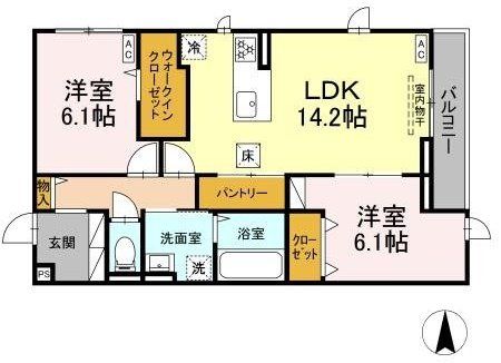 横浜市港北区菊名のアパートの間取り