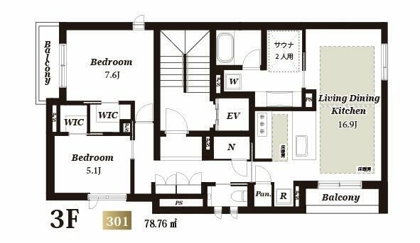 グランフォルトゥーナ吉祥寺の間取り