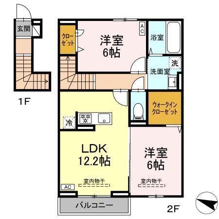 ラフィネ神辺　Ｂ棟の1部、279番の間取り