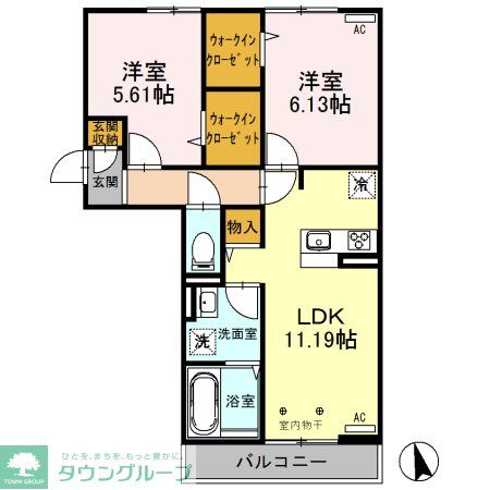 【深谷市国済寺のアパートの間取り】