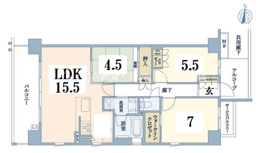 京都市中京区壬生坊城町のマンションの間取り