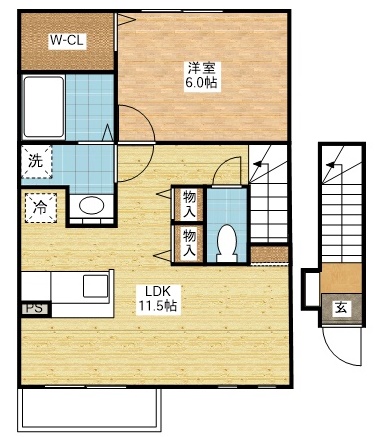 西彼杵郡長与町吉無田郷のアパートの間取り