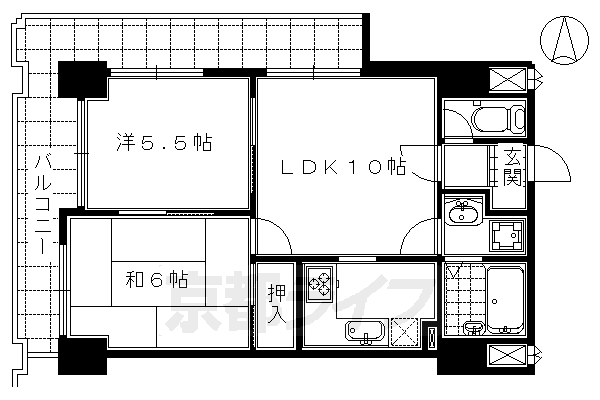 京都市下京区溜池町のマンションの間取り