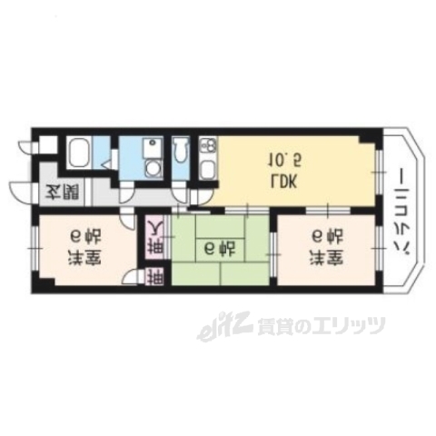 京都市南区久世中久世町４丁目のマンションの間取り