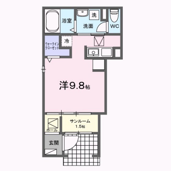 府中町鶴江アパート　ルタンの間取り