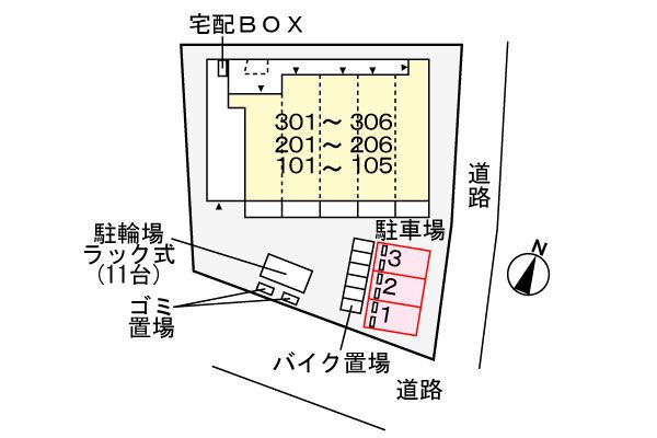 【リバーバッグ2の駐車場】