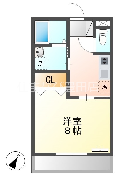 豊明市間米町のアパートの間取り