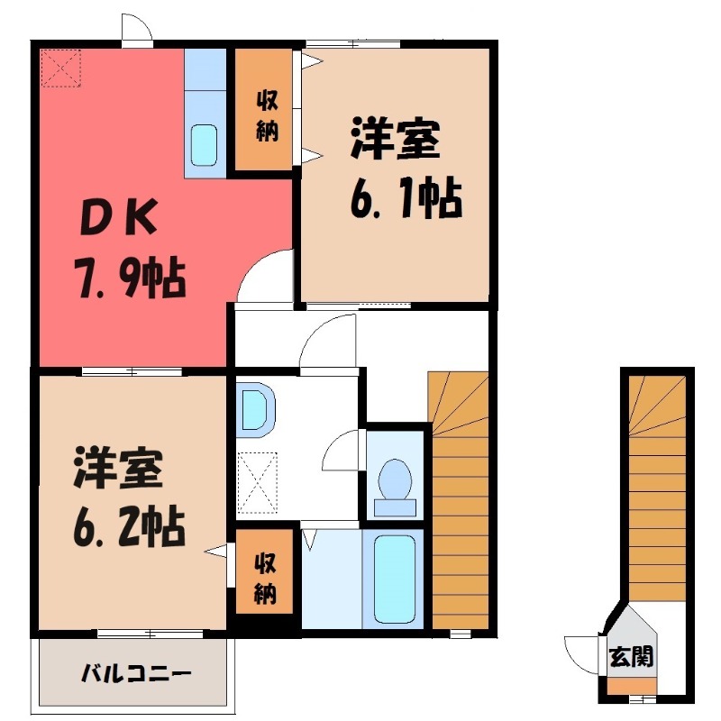 結城市大字結城のアパートの間取り