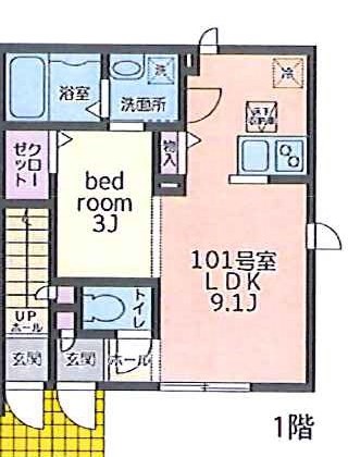 横浜市金沢区平潟町のアパートの間取り