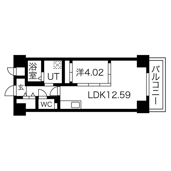 名古屋市中区新栄のマンションの間取り