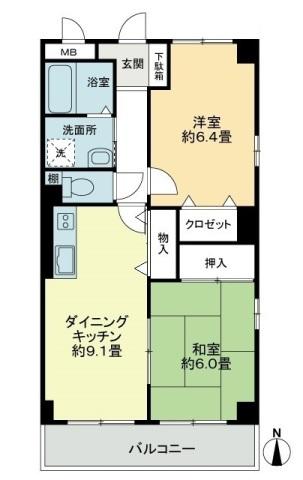 高松市多肥下町のアパートの間取り